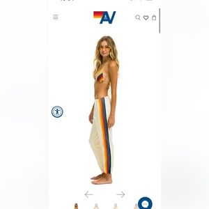 Aviator Nation 5 Stripe Vintage white sweatpants